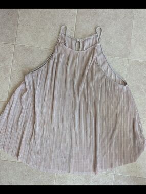Lush Pleated Halter Tank Top in Taupe